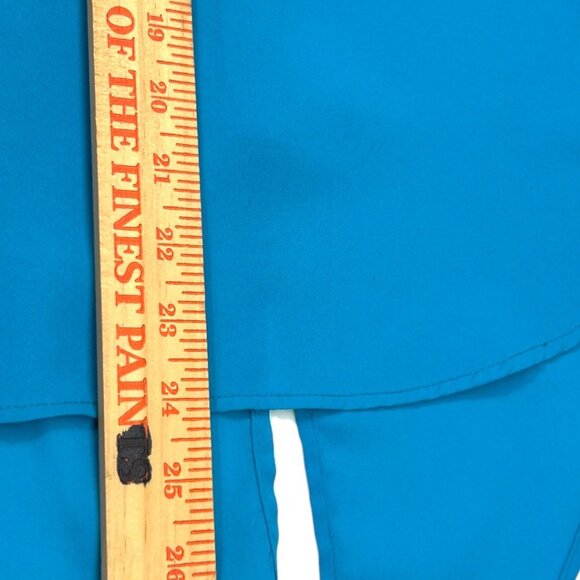 NWOT Peter Nygard Teal Button-Down Blouse 3/4 Sleeve Split Hem Tie-waist Size 6 - Picture 6 of 6
